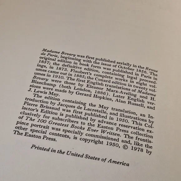 MADAME BOVARY Gustave Flaubert Easton Press Leather Hardcover - Picture 8 of 11